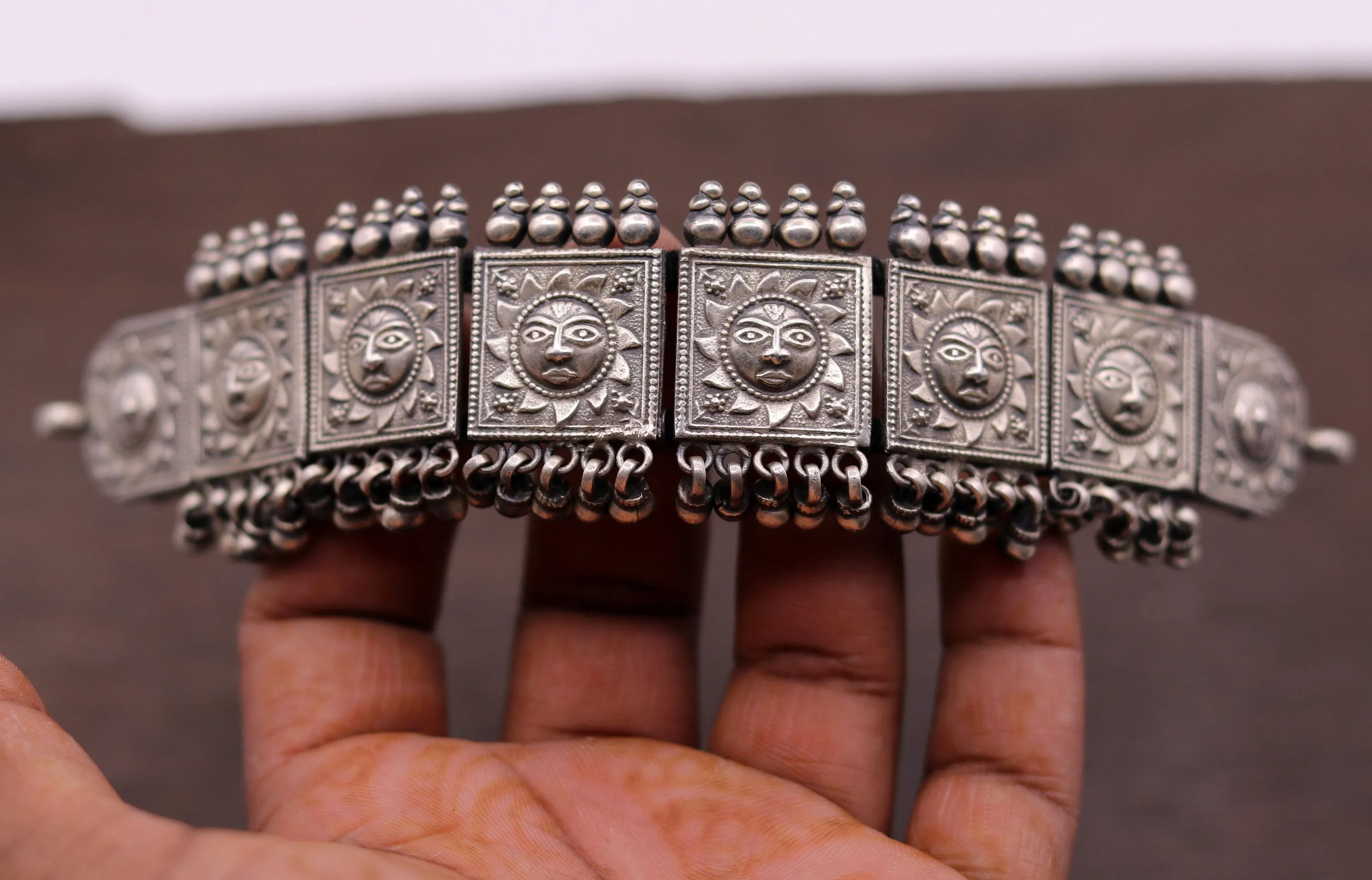 925 sterling silver Traditional cultural design trendy fit neck choker necklace tribal ethnic tribal jewelry best wedding jewelry set78