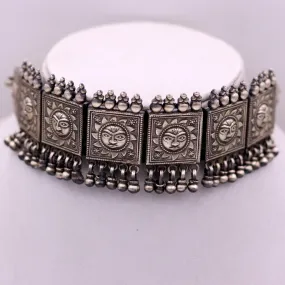 925 sterling silver Traditional cultural design trendy fit neck choker necklace tribal ethnic tribal jewelry best wedding jewelry set78