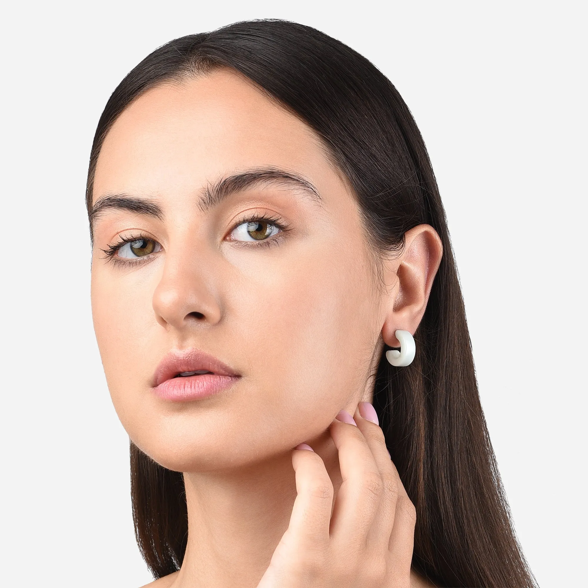 Accessorize London Women's multi 90'S Flashback Set Of 2 Chunky Mini Resin Hoop Earring