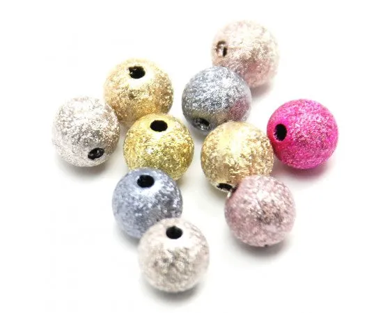 Acrylic - Round - Spray Painted - 8mm - 40 pieces