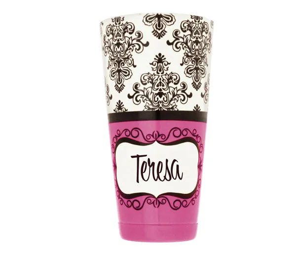 ADD YOUR NAME - Cocktail Shaker Tin - 28 oz weighted - Damask