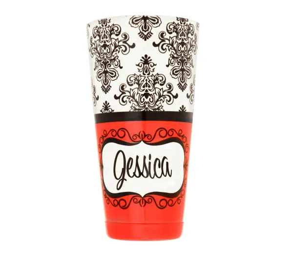ADD YOUR NAME - Cocktail Shaker Tin - 28 oz weighted - Damask