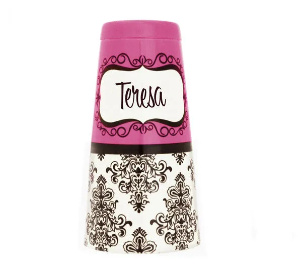 ADD YOUR NAME - Cocktail Shaker Tin - 28 oz weighted - Damask