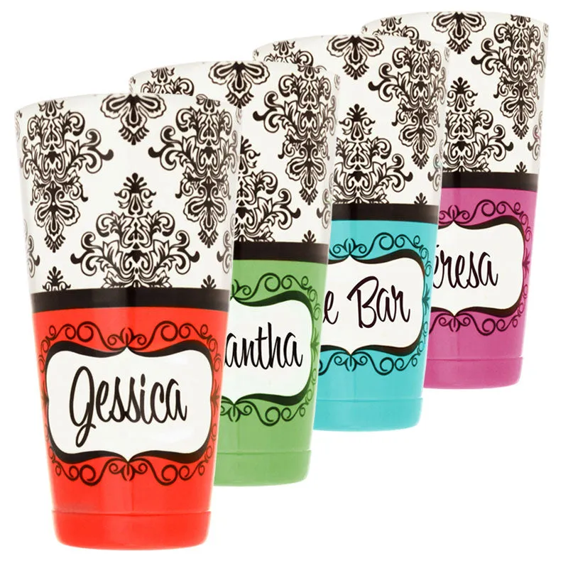 ADD YOUR NAME - Cocktail Shaker Tin - 28 oz weighted - Damask
