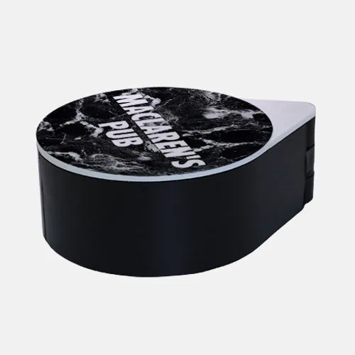 ADD YOUR NAME - Custom Glass Rimmer Lid - Black Marble