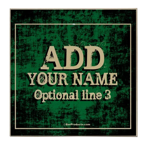 ADD YOUR NAME Large Tabletop Ring Toss Game - Grunge Green