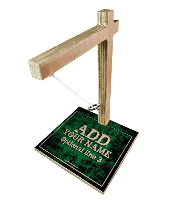 ADD YOUR NAME Large Tabletop Ring Toss Game - Grunge Green