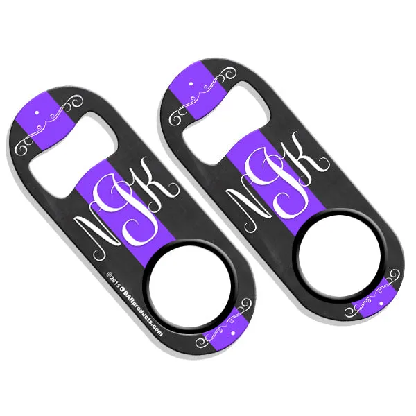 ADD YOUR NAME Mini Bottle Opener - Monogram Chalk Style