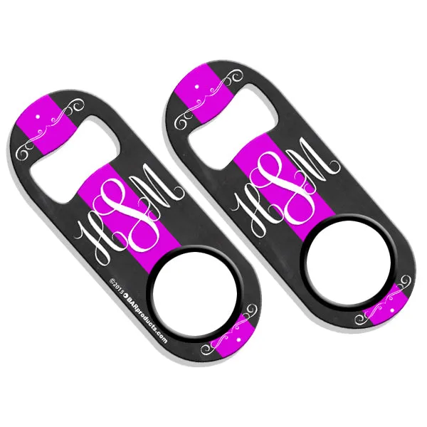 ADD YOUR NAME Mini Bottle Opener - Monogram Chalk Style