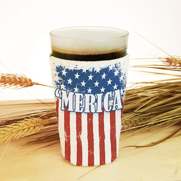 ADD YOUR NAME Pint Glass Cooler - 'MERICA