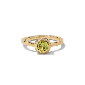 Aeon Ring, Light Green Sapphire, 9kt Yellow Gold