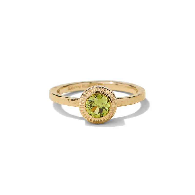 Aeon Ring, Light Green Sapphire, 9kt Yellow Gold