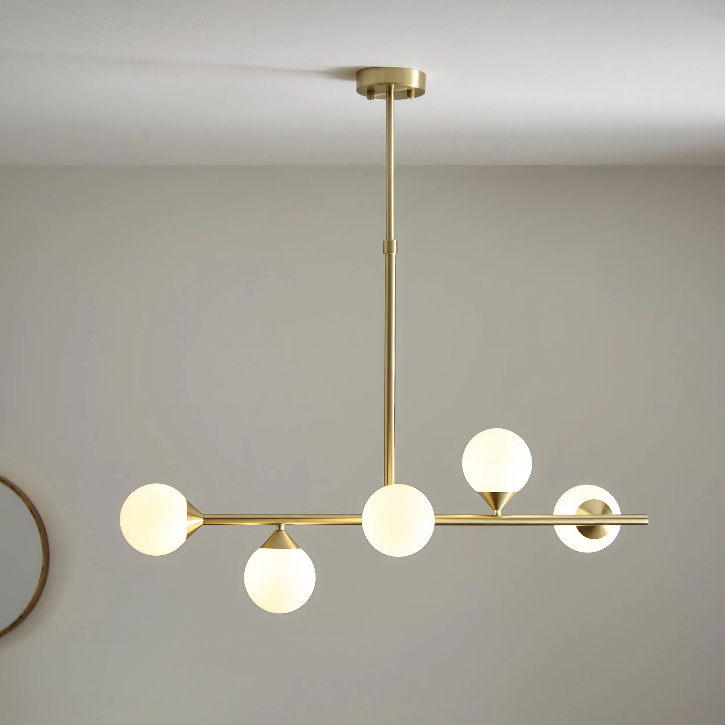 Amos Crib Pendant Bar Brushed Brass