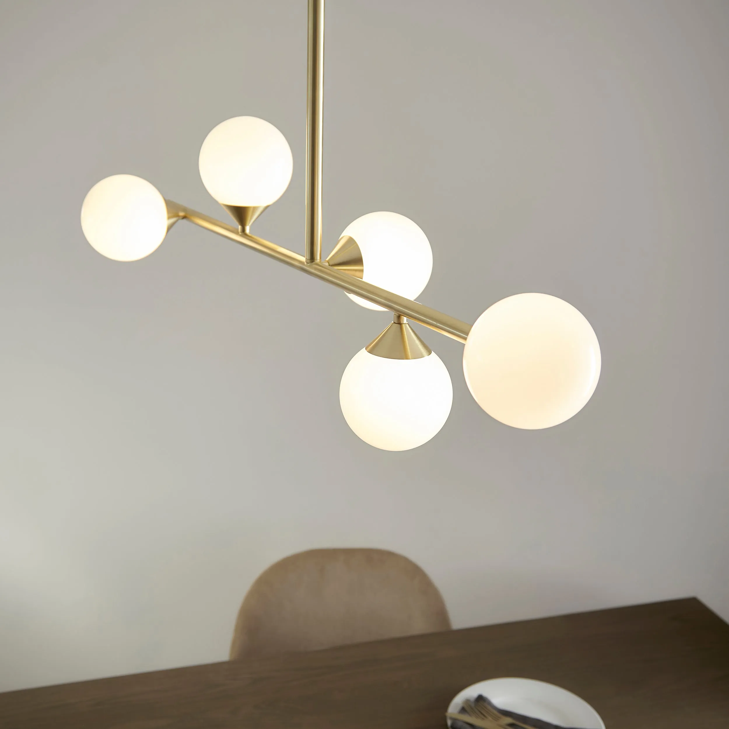 Amos Crib Pendant Bar Brushed Brass