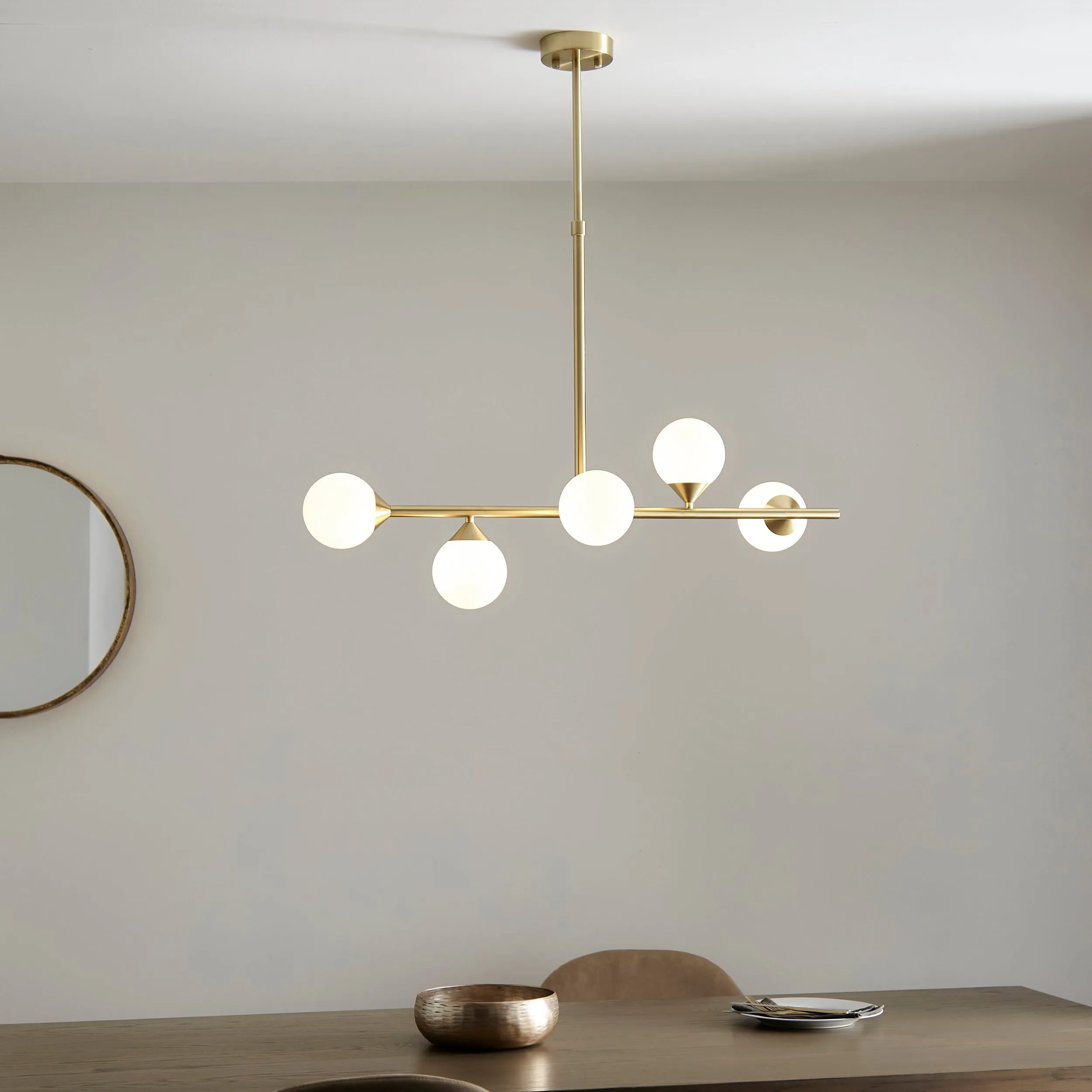 Amos Crib Pendant Bar Brushed Brass