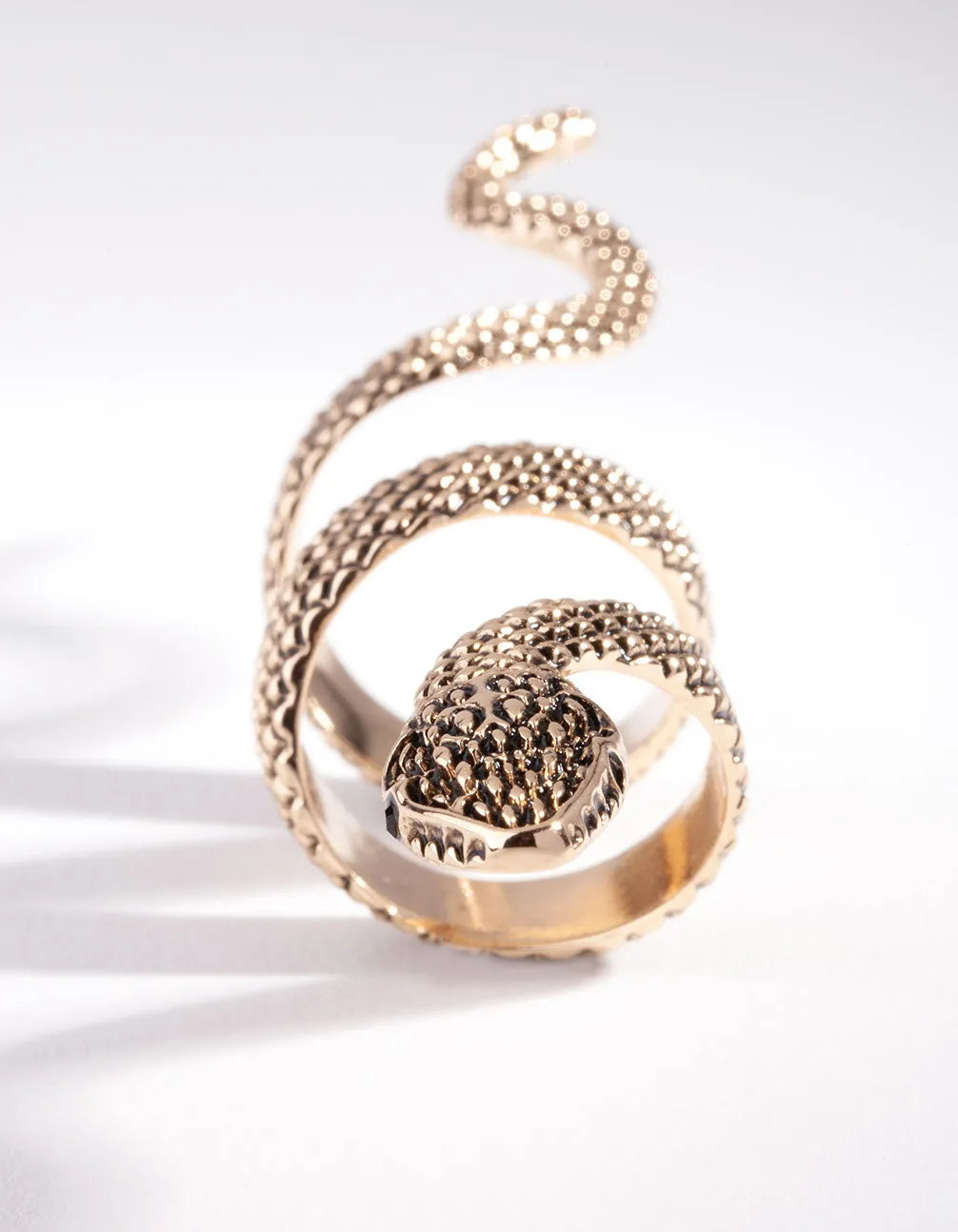 Antique Gold Snake Wrap Around Ring