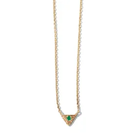 Aztec Necklace, Tsavorite Garnet, 9kt Yellow Gold