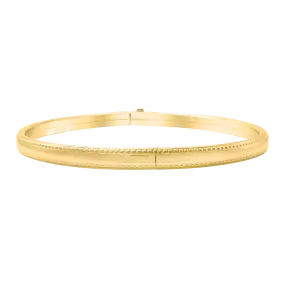 Bangle Bracelet with Beaded Edge in Gold Filled