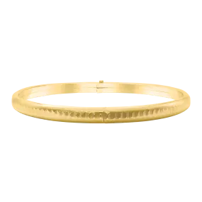 Bangle Bracelet with Diamond Design in Gold Filled