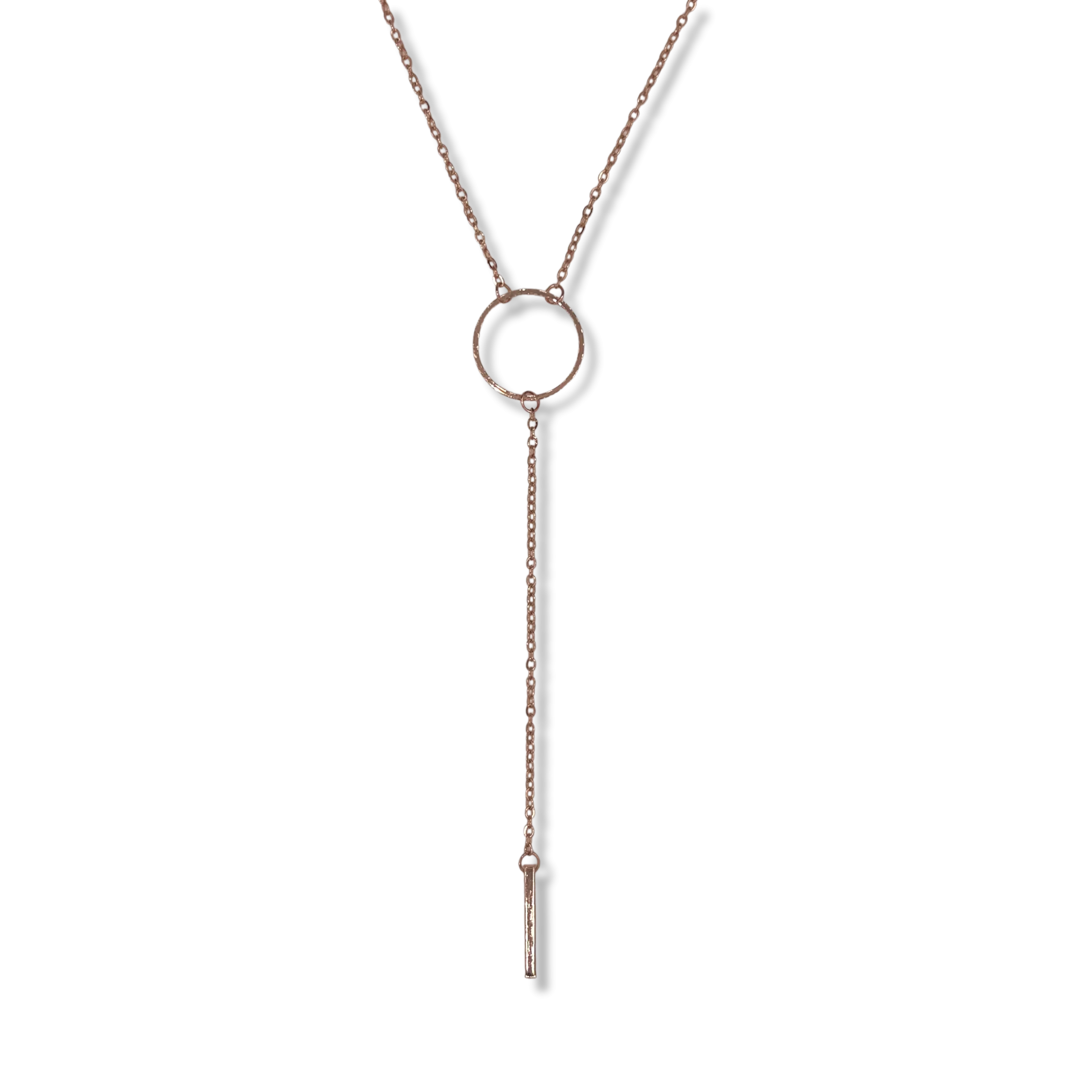 Bar & Circle Necklace - Rose Gold