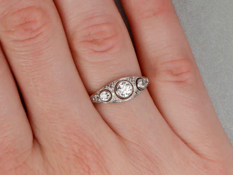 Bezel Set Diamond Anniversary or Engagement Ring
