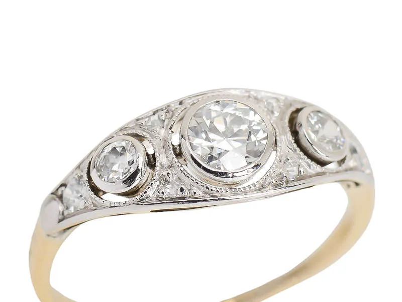 Bezel Set Diamond Anniversary or Engagement Ring