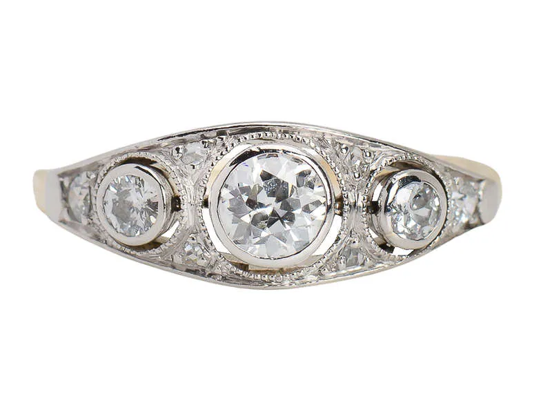 Bezel Set Diamond Anniversary or Engagement Ring