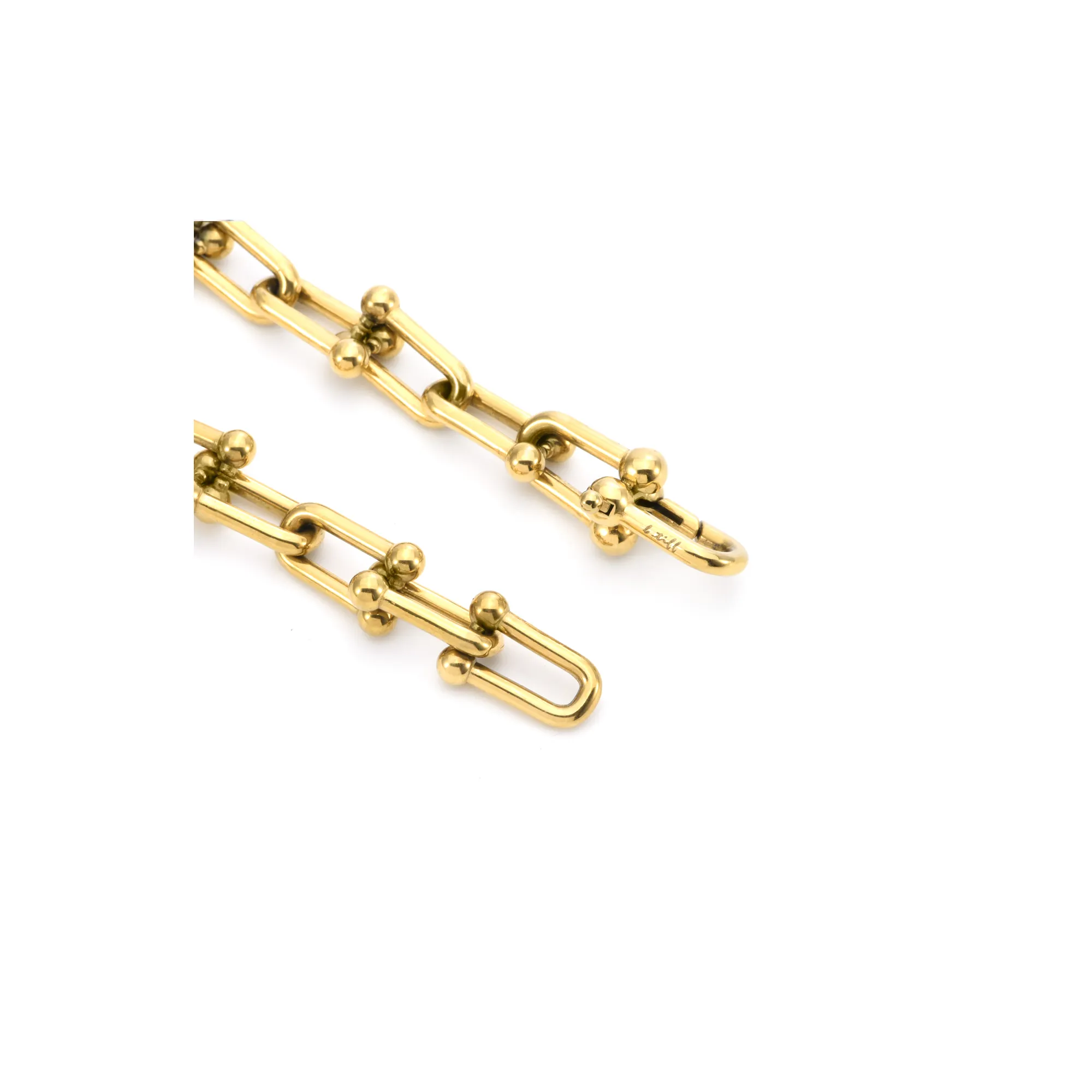 BG525G B.Tiff Horseshoe Link Gold Chain Bracelet