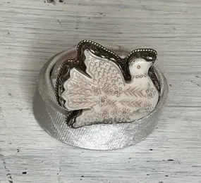 Bird Carved in Bone Adjustable Ornate Ring