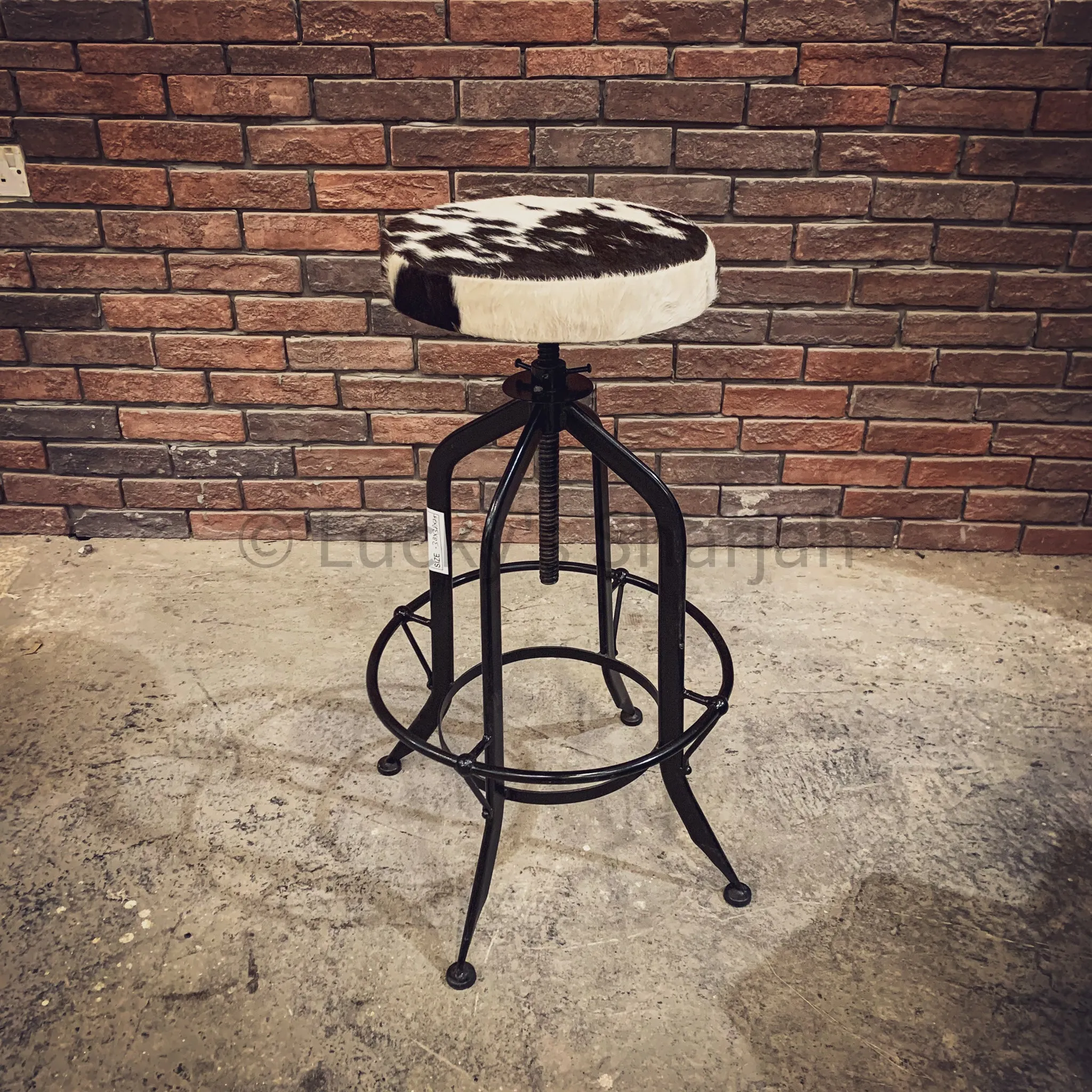 Black and white Leather Barstool