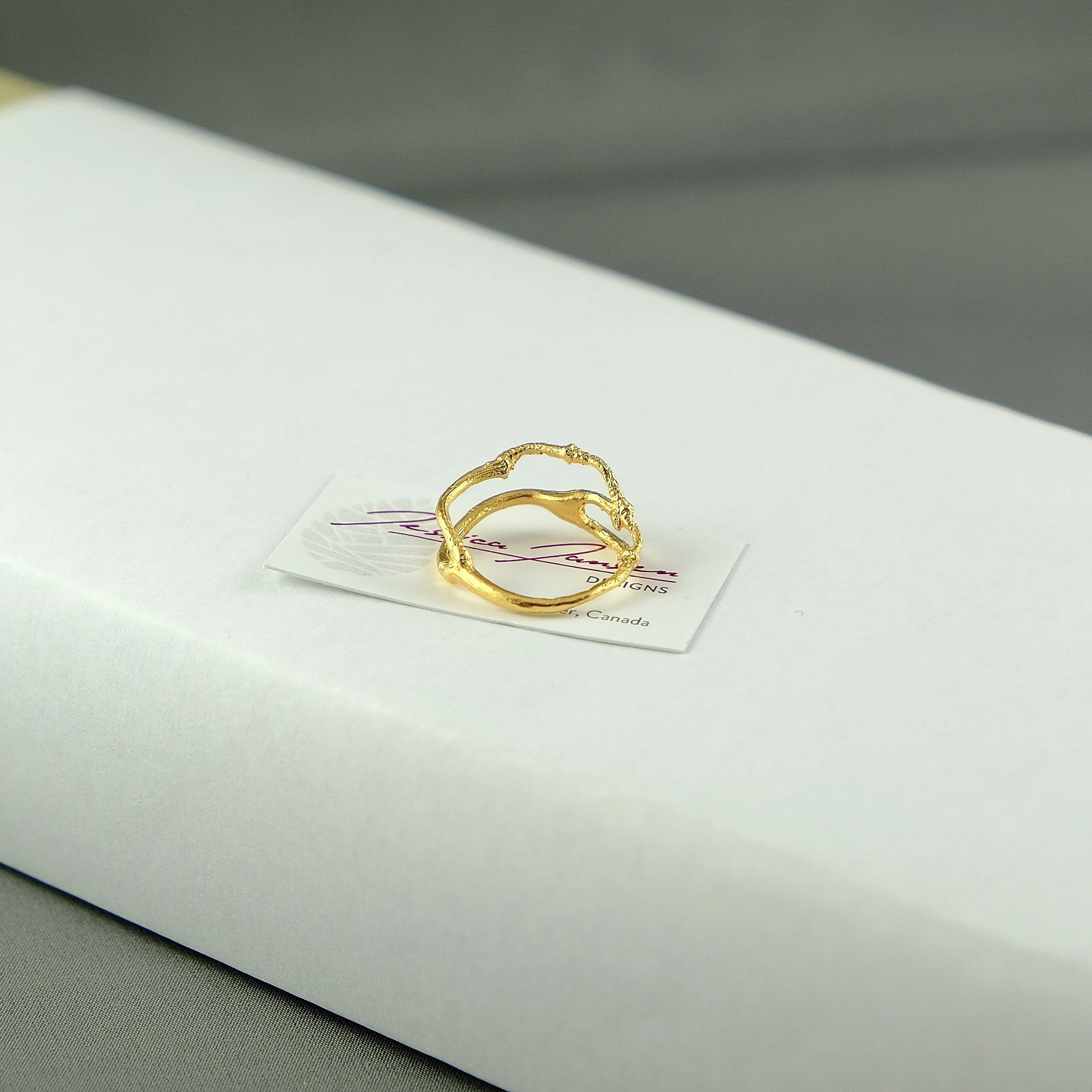 Black Bamboo Ring - 24 kt gold/sterling silver