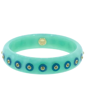 Blue Bakelite Peridot Bangle