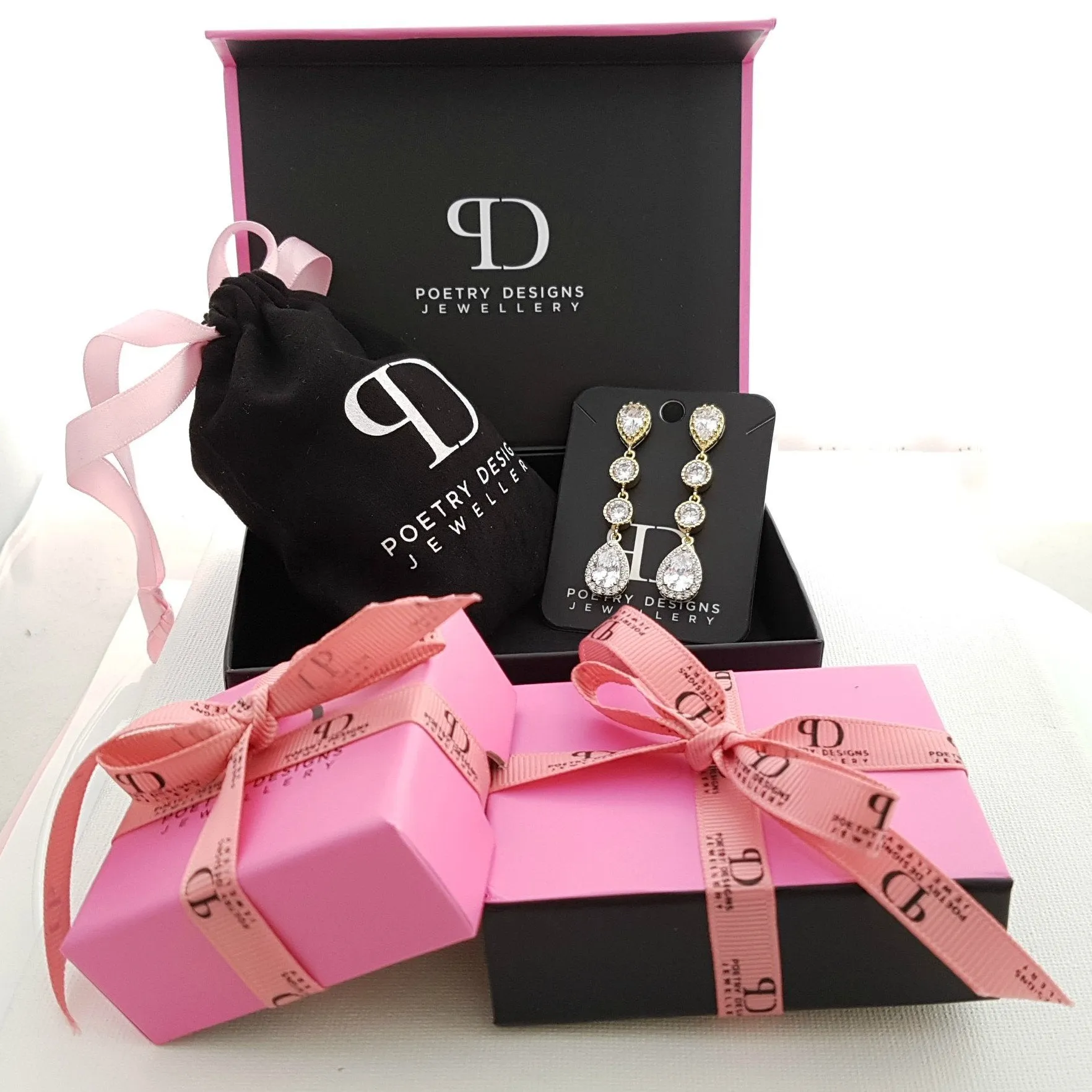Bridal and Bridesmaids 14k Gold Jewelry Set-Denise