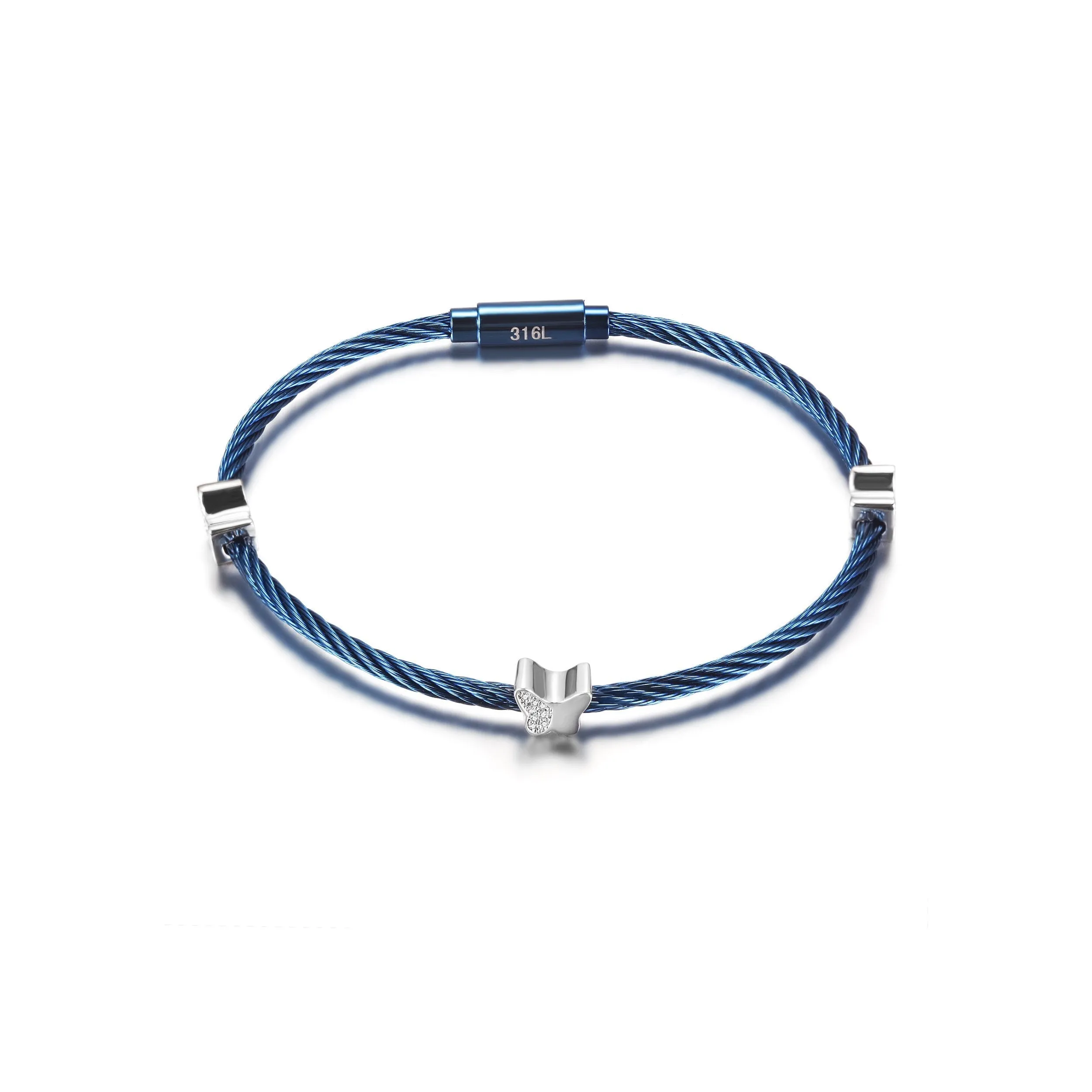 Butterfly Cable Bracelet - Elegant and Hypoallergenic Stacking Option for Women