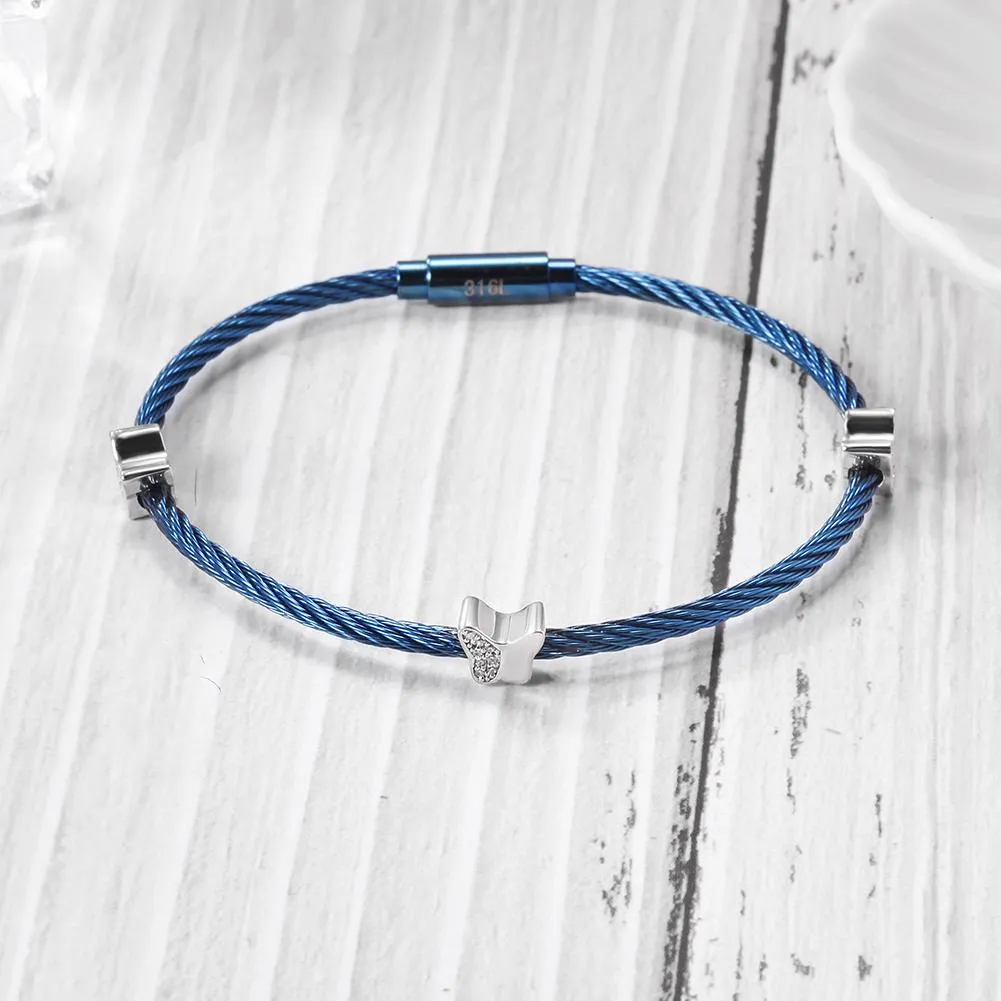 Butterfly Cable Bracelet - Elegant and Hypoallergenic Stacking Option for Women