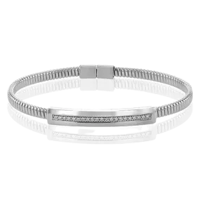 Cable Bangle in 18k Gold with Diamonds