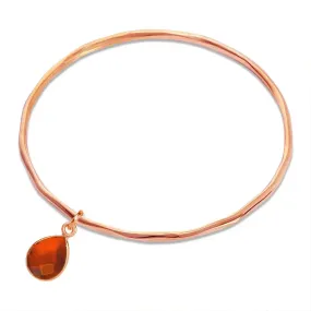 Carnelian Charm Bangle Rose Gold July Birthstone Bangle