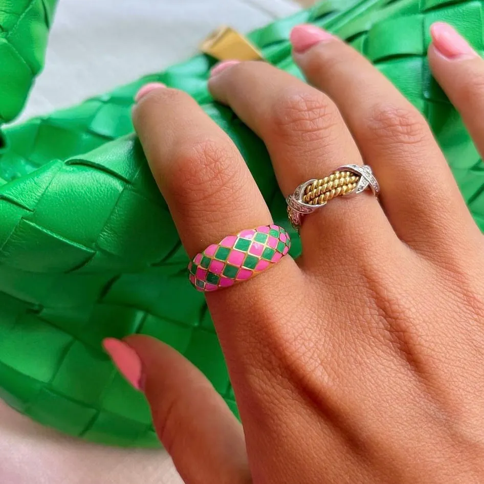 Checker Dome Ring