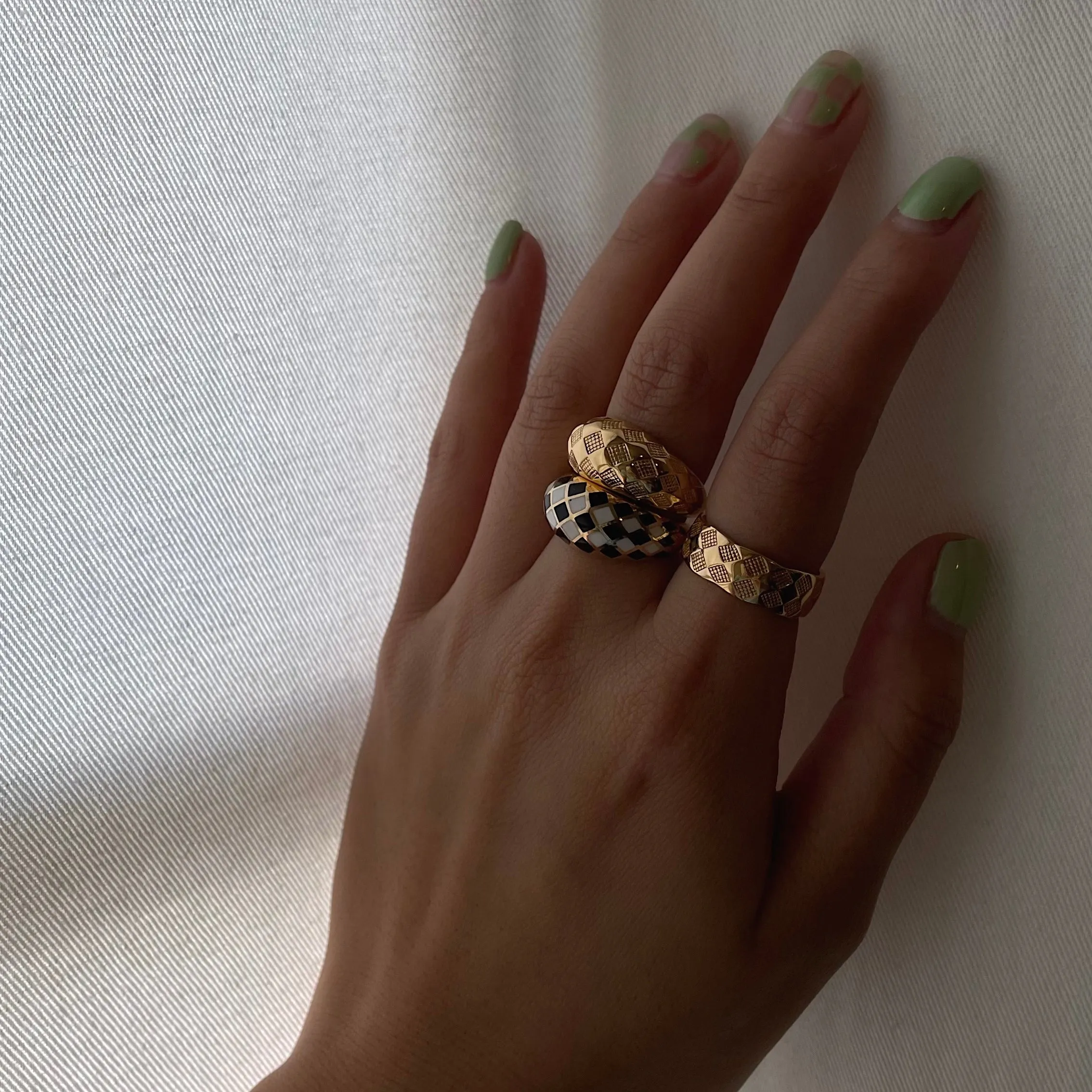 Checker Dome Ring