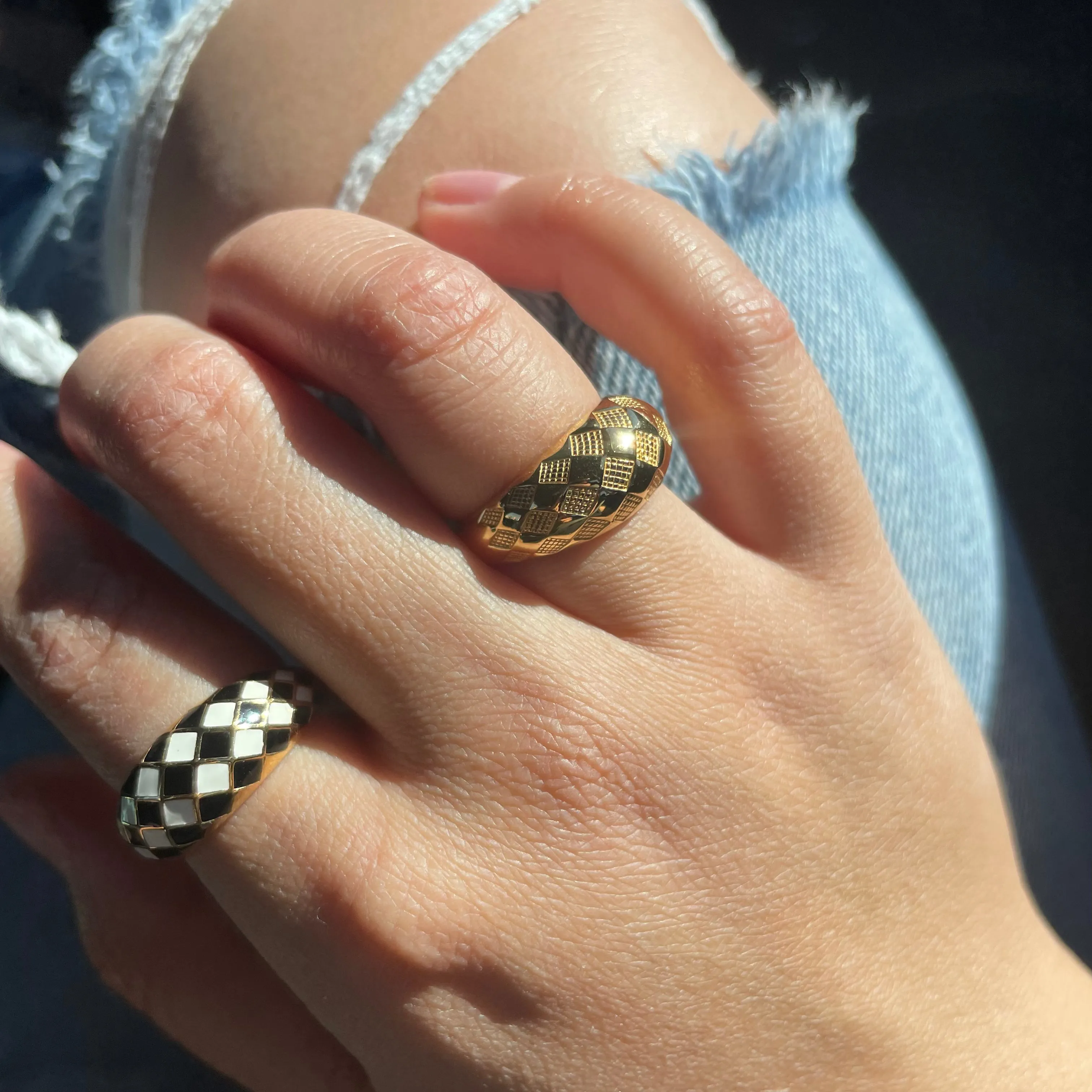 Checker Dome Ring