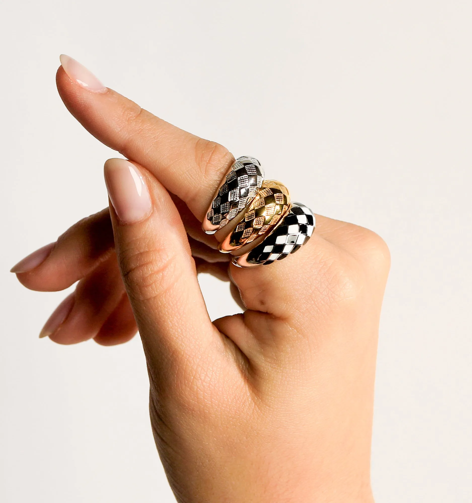 Checker Dome Ring