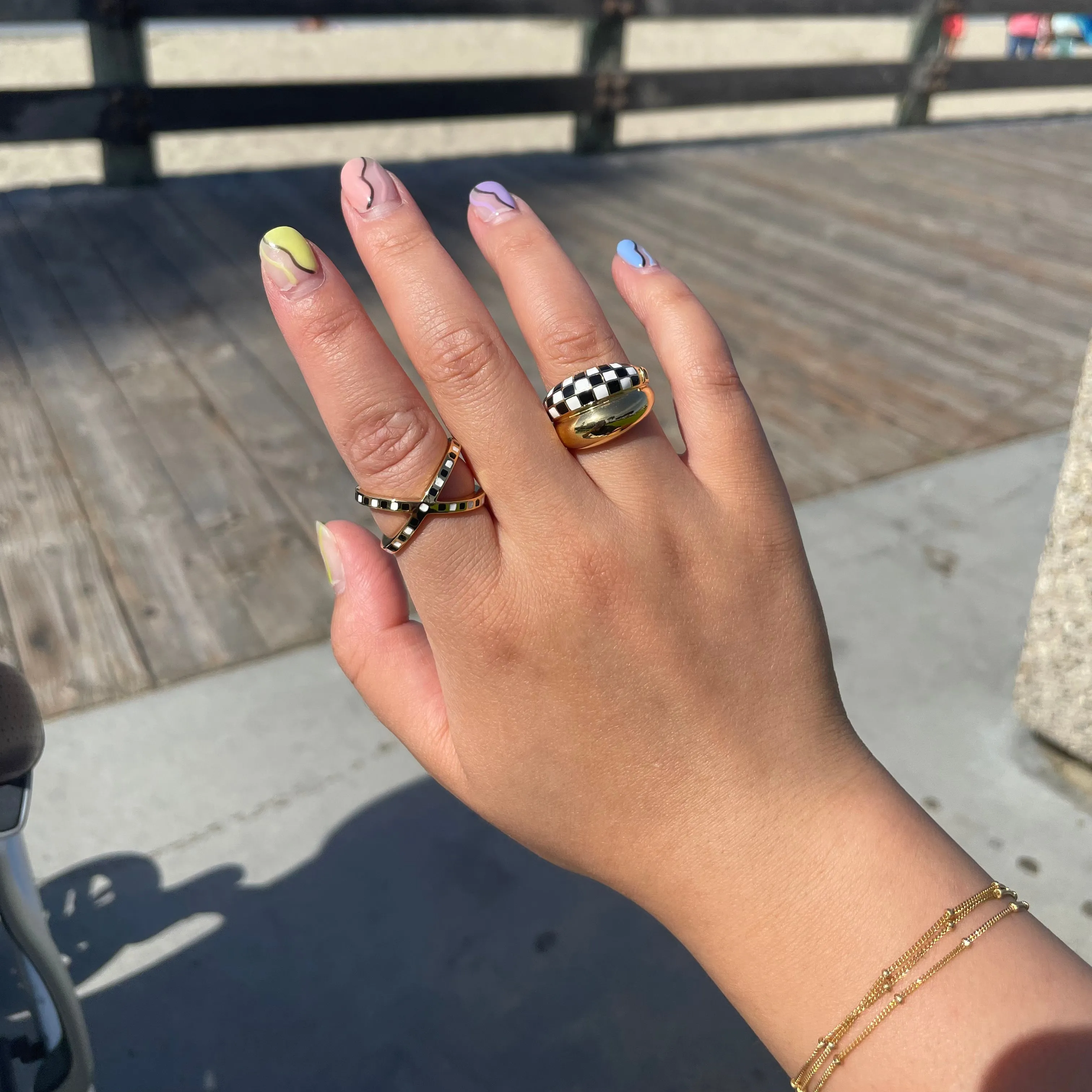 Checker Dome Ring