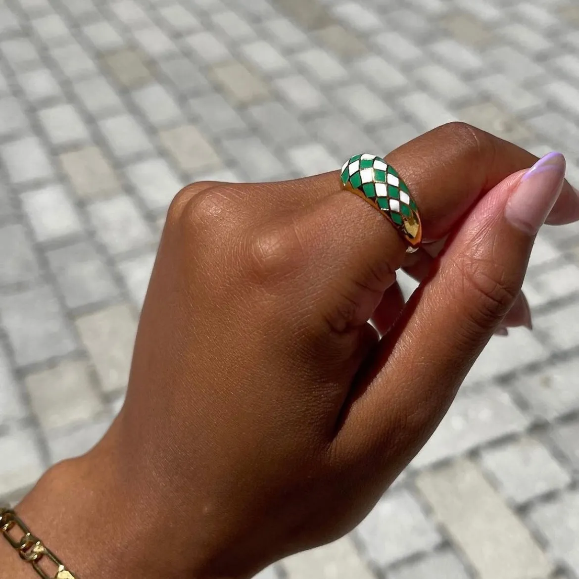 Checker Dome Ring
