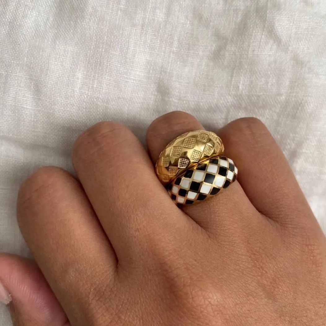 Checker Dome Ring