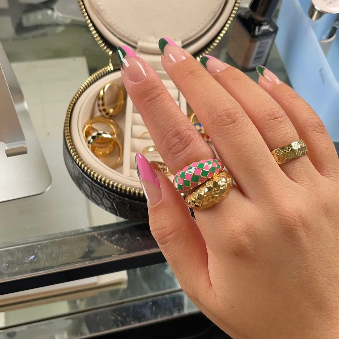 Checker Dome Ring
