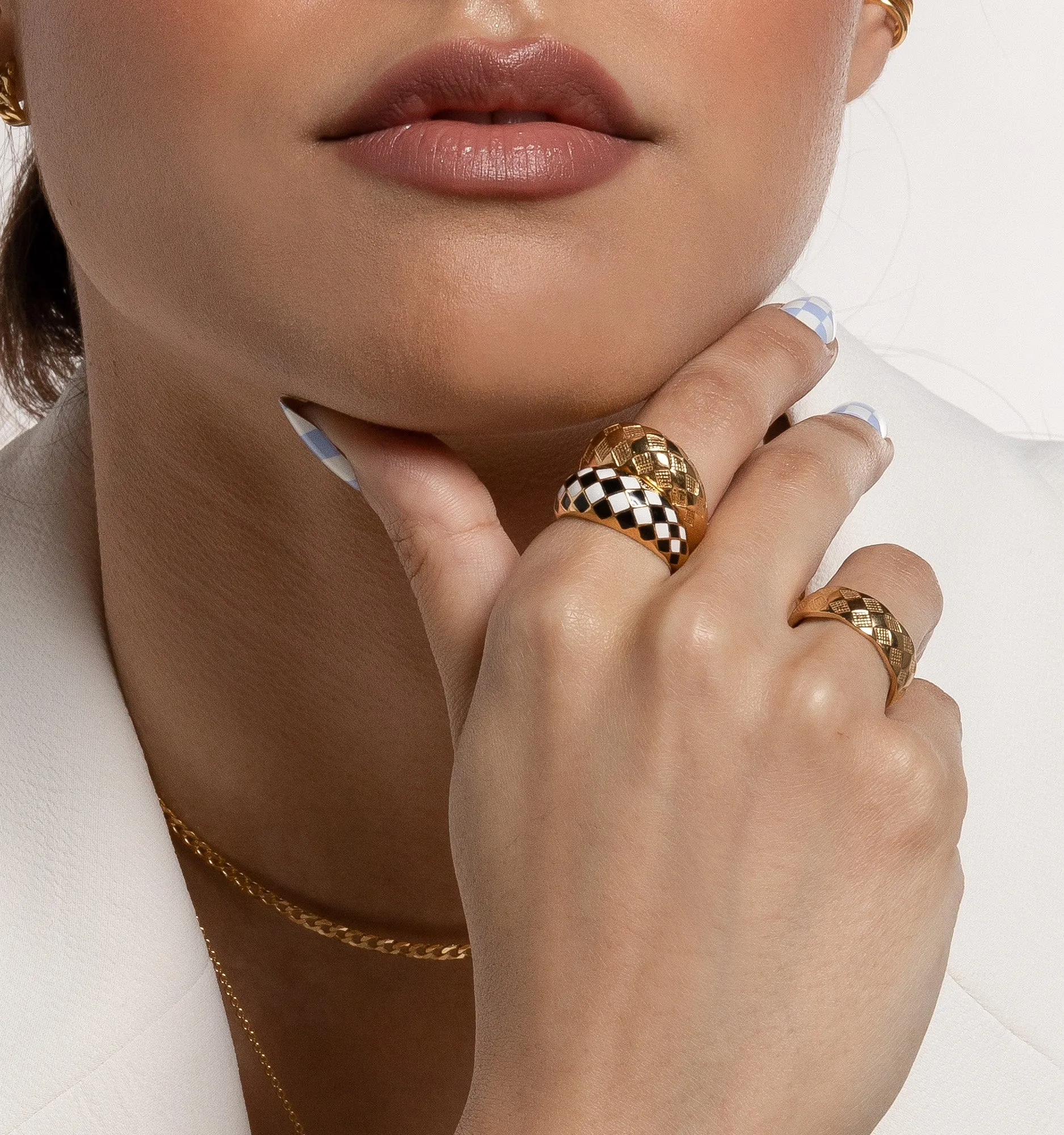 Checker Dome Ring