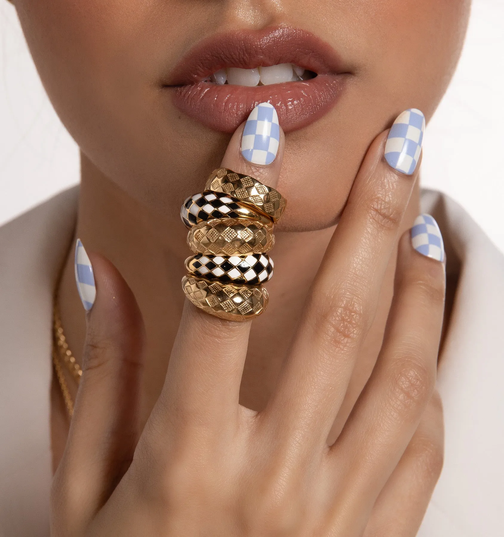 Checker Dome Ring