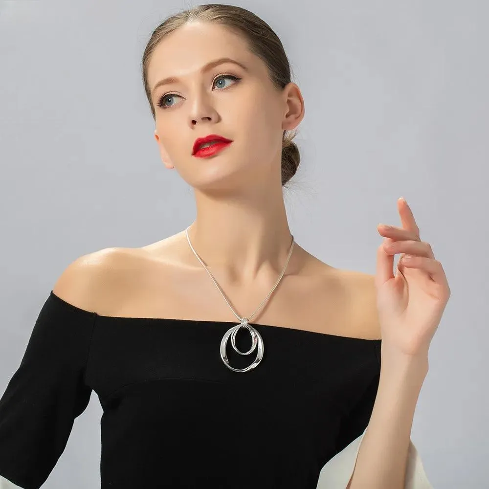 Circles Choker Collares Necklace Jewelry for Women Geometric Chains