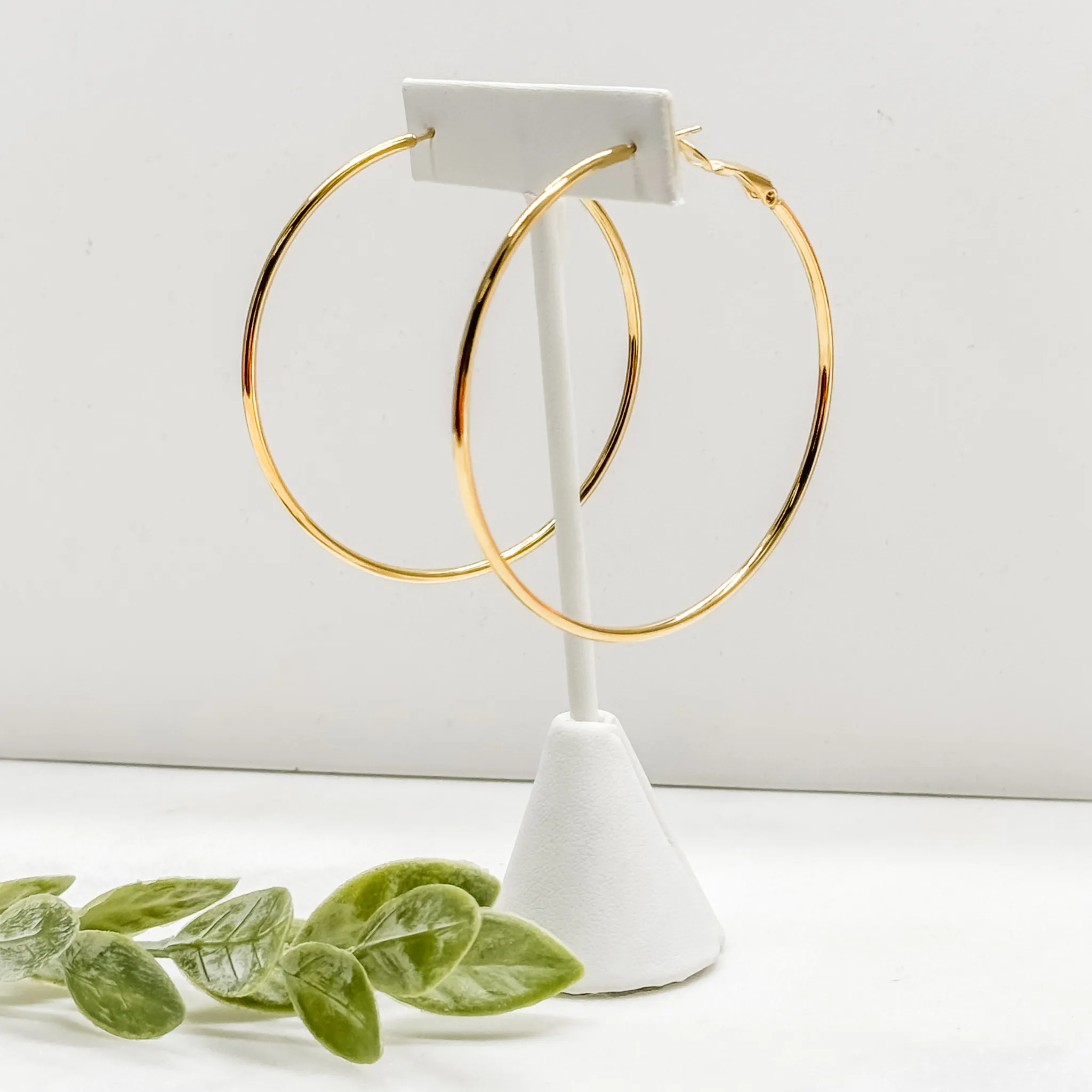 Classic Large Everyday Hoops in Gold-Plated Steel