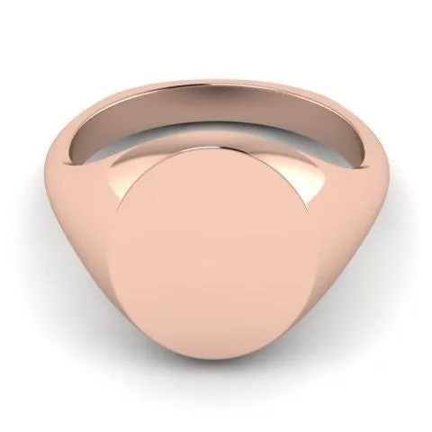 Classic Oval 11mm x 9mm - 9 Carat Rose Gold Signet Ring
